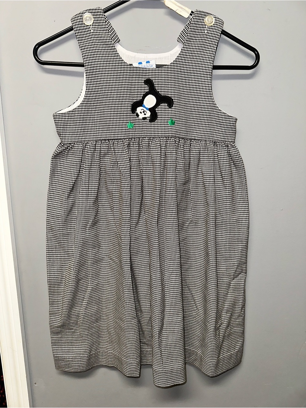 Girls Kelly’s Kids Black and White Panda Dress